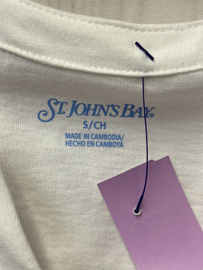 St Johns Bay Women's Size S White Short Sleeve Top