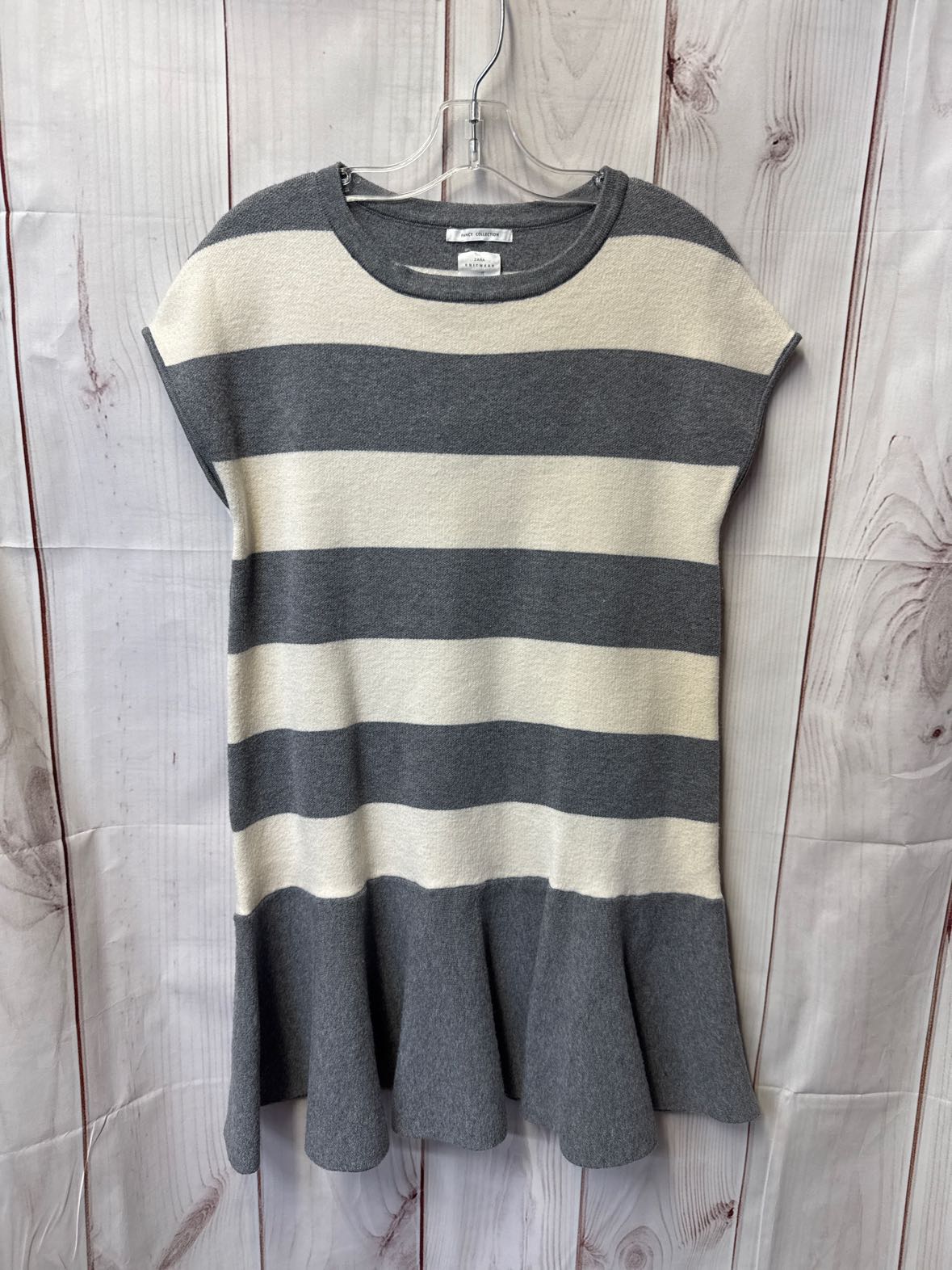 Zara Girl's Size 14 Gray & White Knit Dress