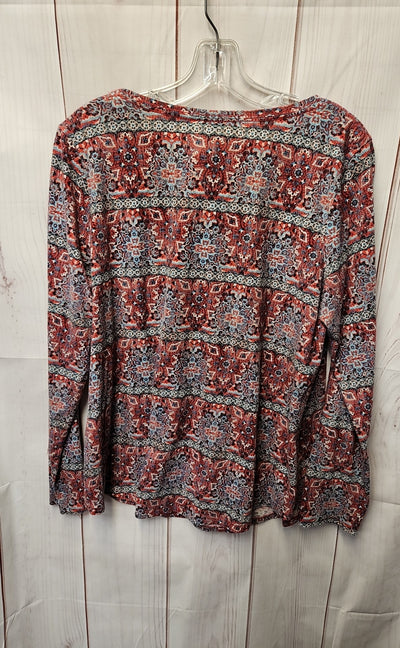 Sonoma Women's Size XL Red Long Sleeve Top