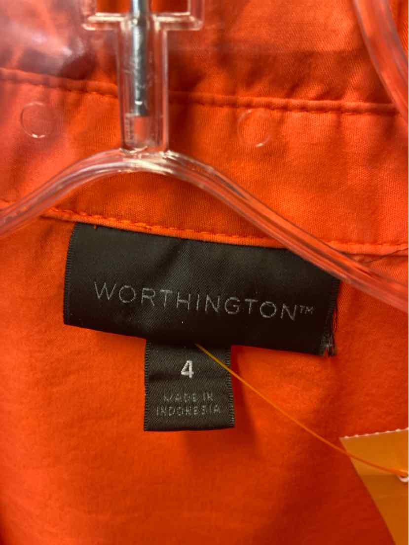 Worthington Women's Size 4 Orange Long Sleeve Top