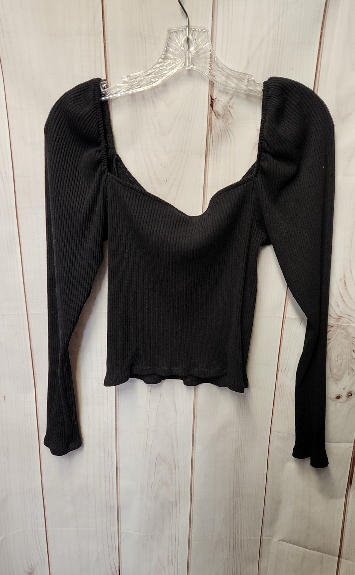 H&M Women's Size M Black Long Sleeve Top