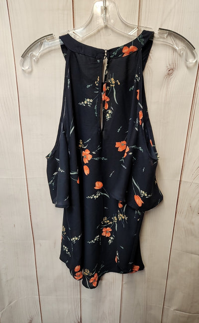 Sienna Sky Women's Size L Navy Floral Cold Shoulder Top