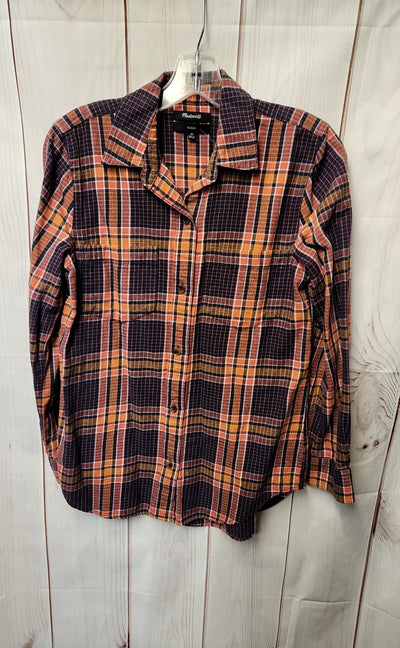 Madewell Women's Size XS Blue & Brown Long Sleeve Top