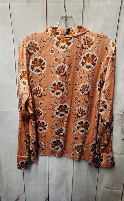NWT J Crew Women's Size 8 Pink Floral Long Sleeve Top