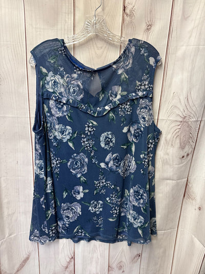 Apt 9 Women's Size XXL Blue Floral Sleeveless Top