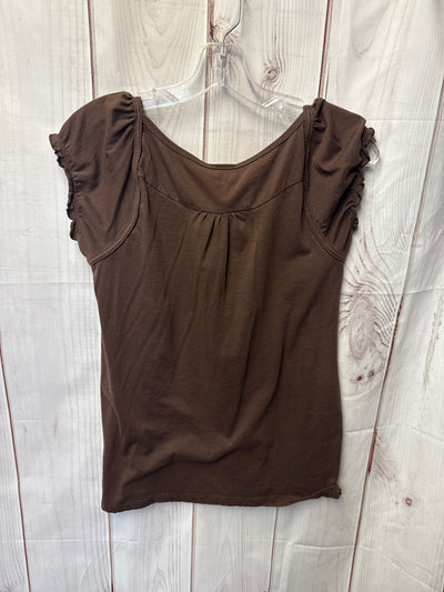 One Step Up Women's Size L Brown Short Sleeve Top