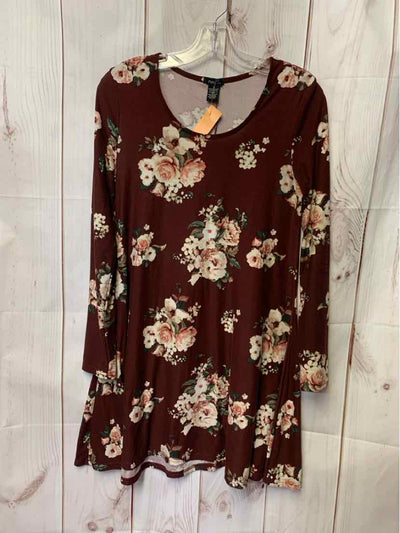 Rue 21 Women's Size S Maroon Floral Dress