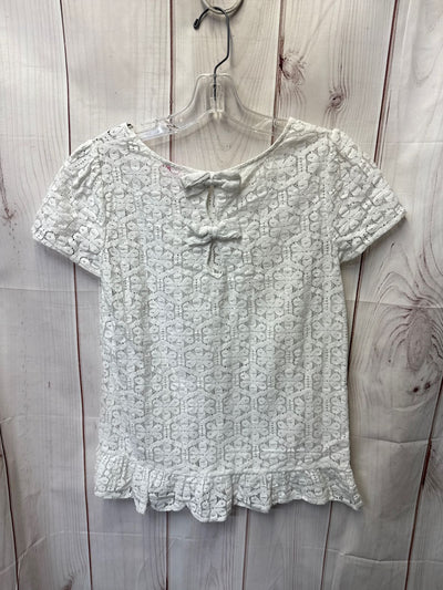 Lilly Pulitzer Women's Size M White Lace Floral Short Sleeve Top