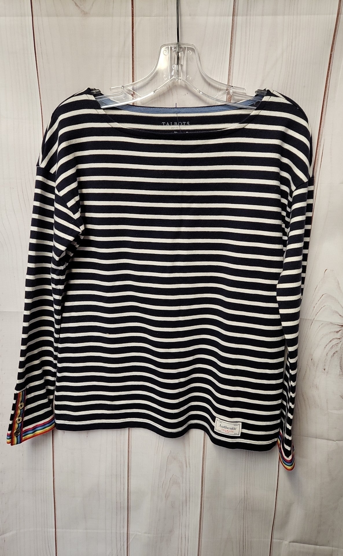 Talbots Women's Size S Petite Navy Long Sleeve Top