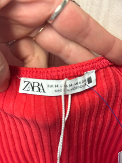 NWT Zara Women's Size M Red Long Sleeve Top