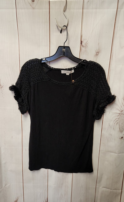 Loft Women's Size S Black Short Sleeve Top