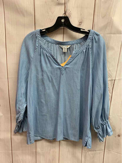 Tommy Bahama Women's Size S Blue Chambray Long Sleeve Top