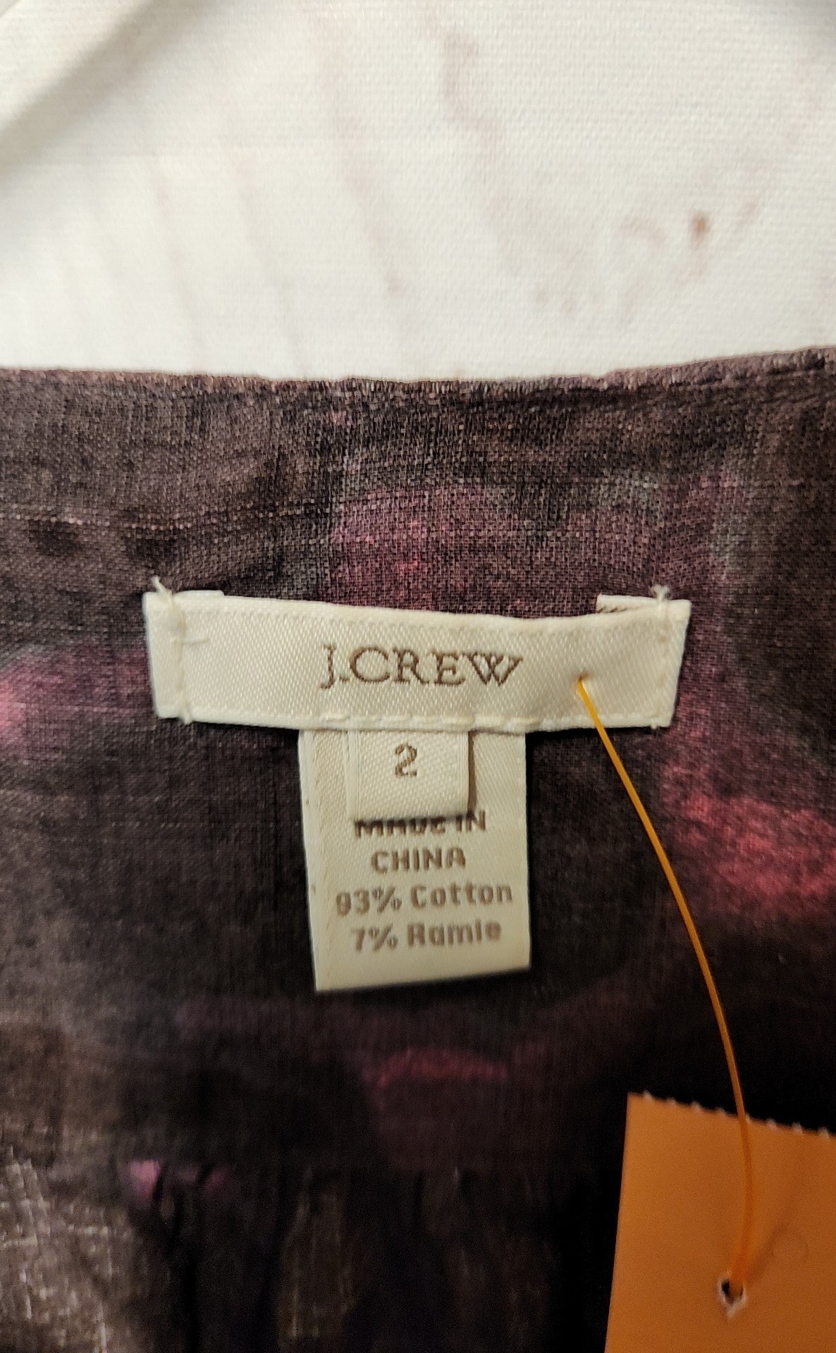 J Crew Women's Size 2 Purple 3/4 Sleeve Top