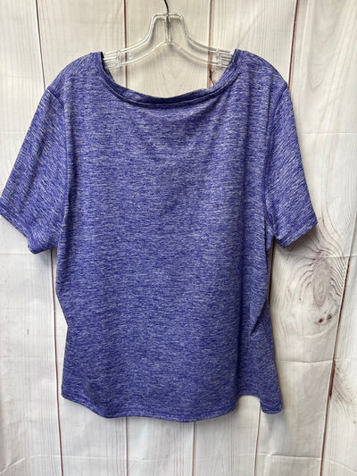 Ideology Women's Size 3X Purple Short Sleeve Top