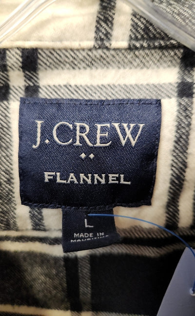 J Crew Men's Size L Black & White Flannel Shirt