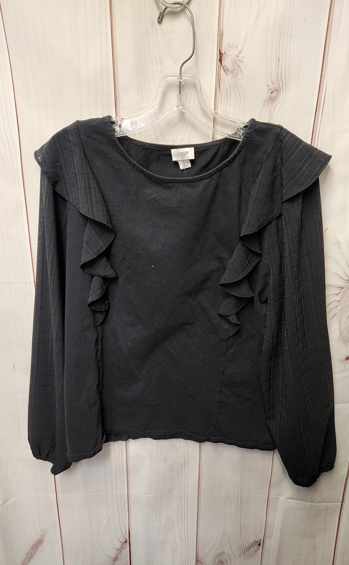 J Crew Women's Size L Black Long Sleeve Top