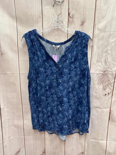 Sonoma Women's Size 1X Blue Sleeveless Top