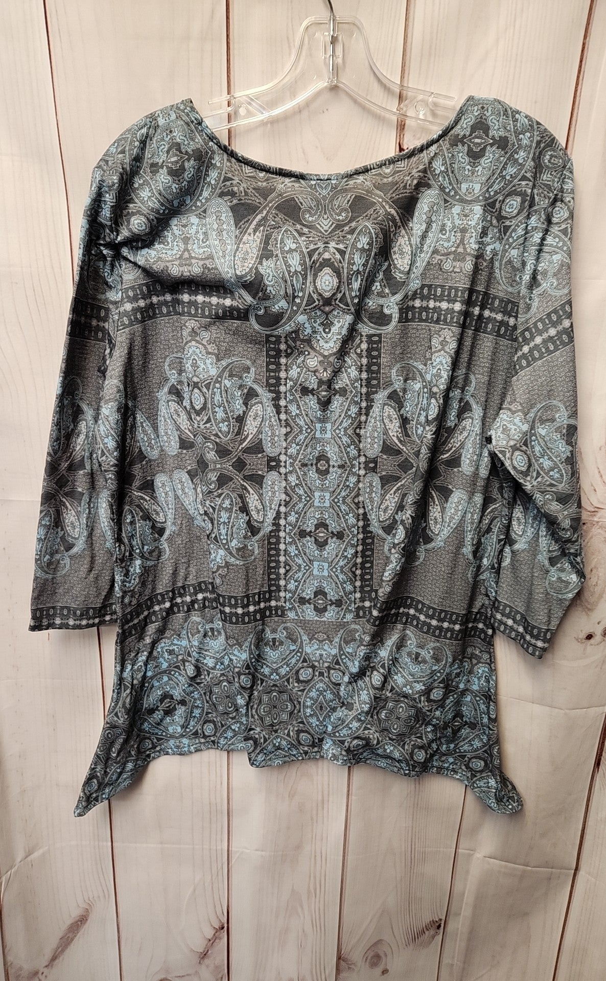 Ruby Rd Women's Size XL Blue 3/4 Sleeve Top