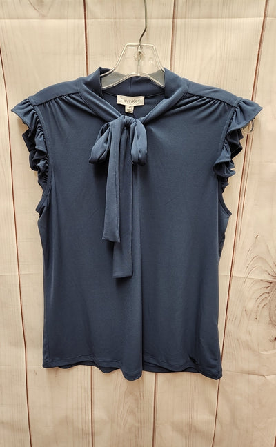 NWT Calvin Klein Women's Size S Blue Short Sleeve Top