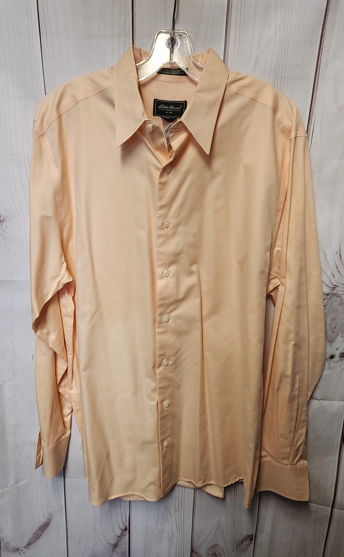 Eddie Bauer Men's Size L Tall Peach Shirt