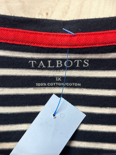 Talbots Women's Size 1X Navy Long Sleeve Top