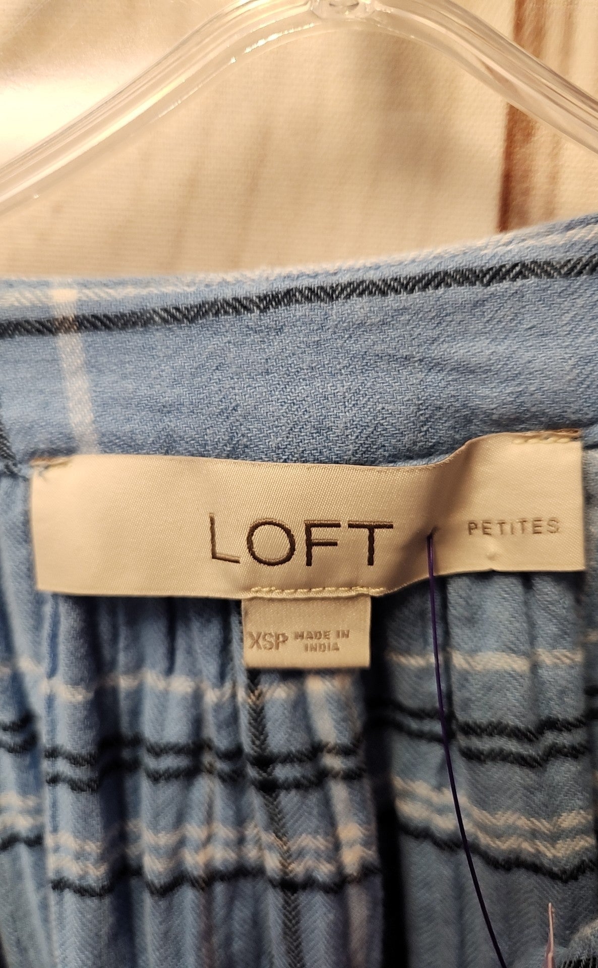 Loft Women's Size XS Petite Blue Short Sleeve Top