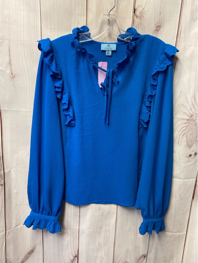 Cece Women's Size L Blue Long Sleeve Top