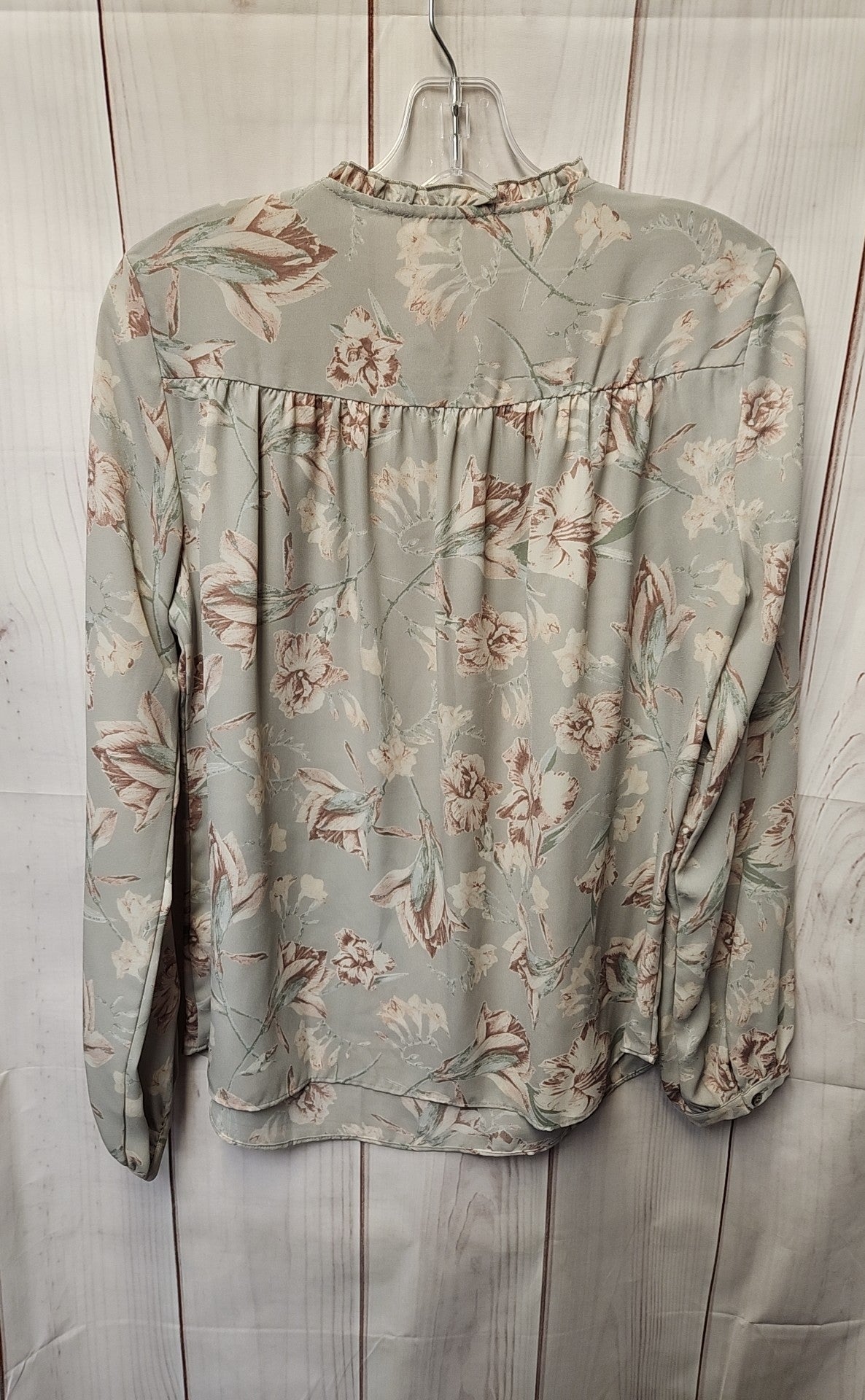 Violet & Claire Women's Size S Gray Floral Long Sleeve Top