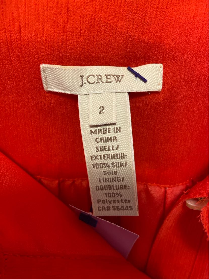 J Crew Women's Size 2 Red Sleeveless Top