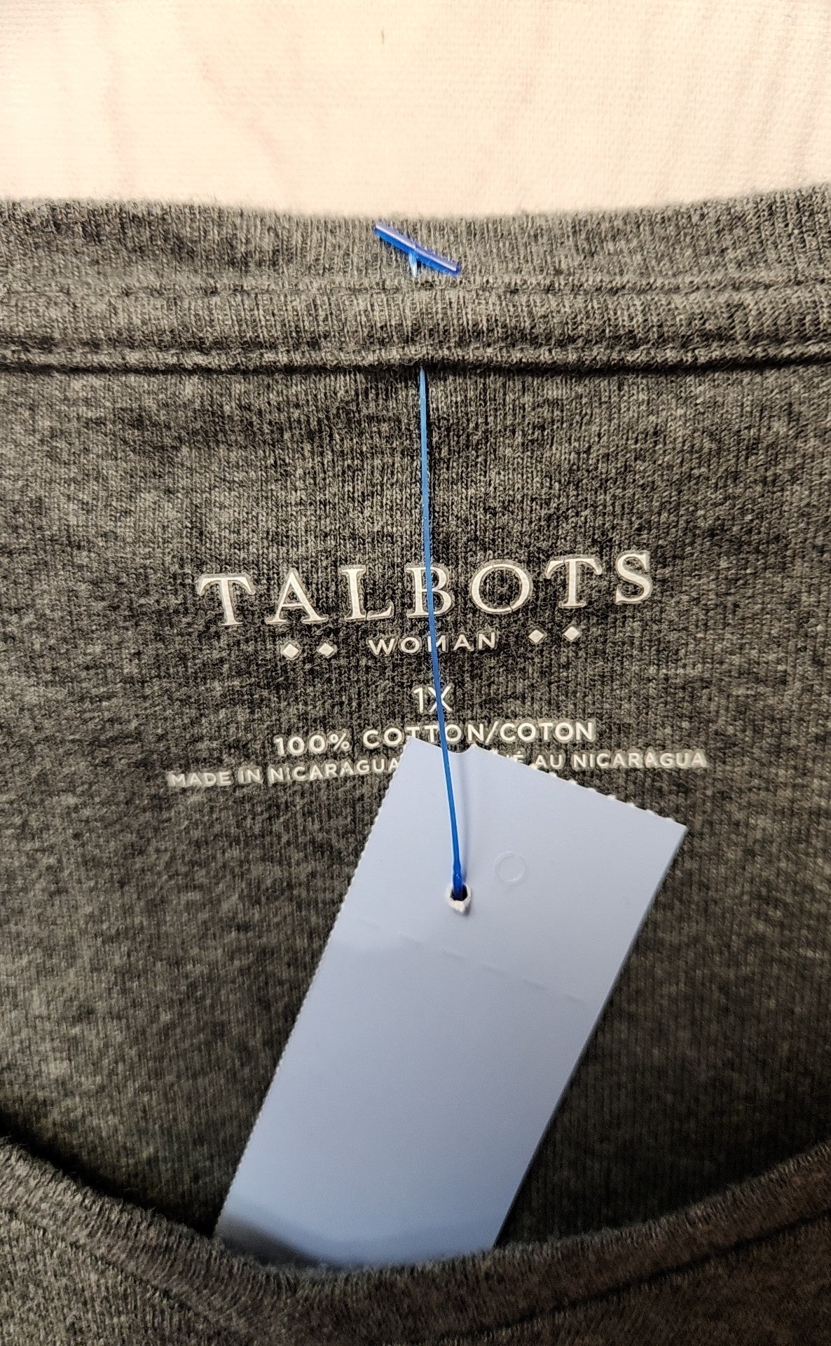 Talbots Women's Size 1X Gray Long Sleeve Top