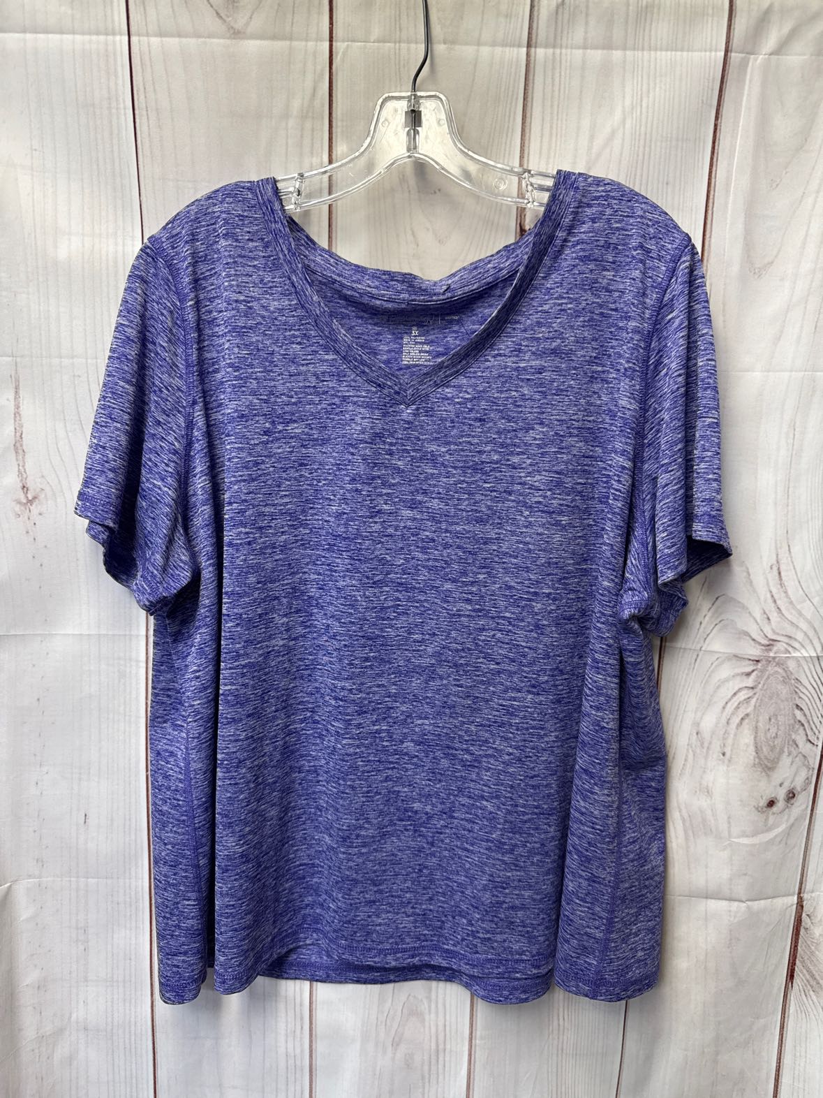 Ideology Women's Size 3X Purple Short Sleeve Top