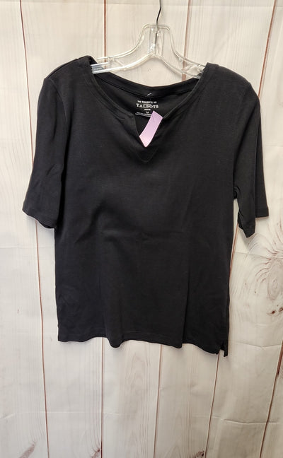 Talbots Women's Size L Petite Black Short Sleeve Top