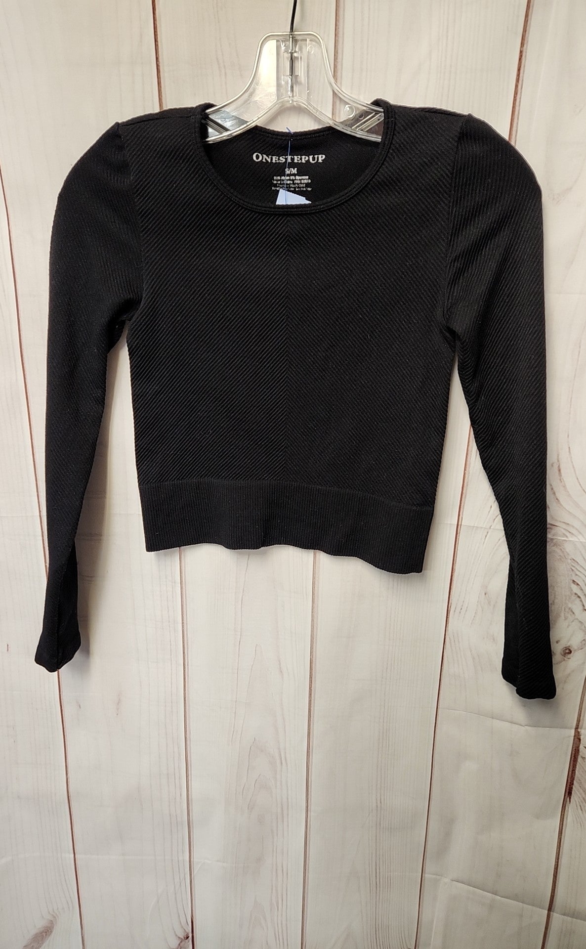 One Step Up Women's Size Small/Medium Black Long Sleeve Top