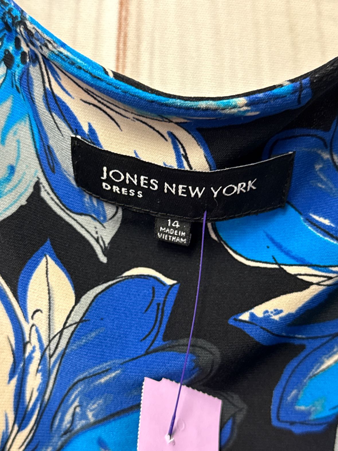Jones New York Women's Size 14 Blue Floral Dress