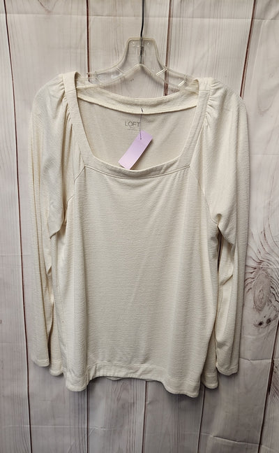 Loft Women's Size L White Long Sleeve Top