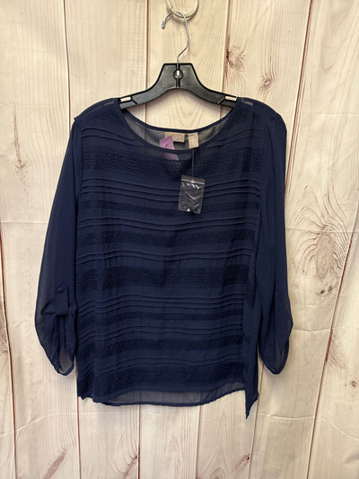 Chico's Women's Size 2 = US L Navy Long Sleeve Top