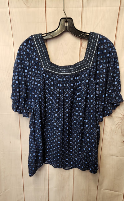 NWT Style & Co Women's Size XL Navy Short Sleeve Top