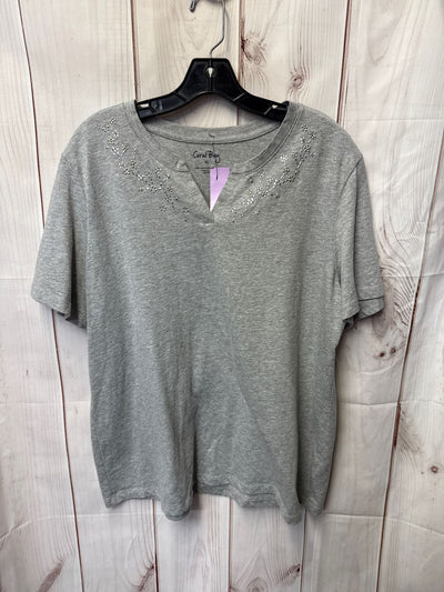 Coral Bay Women's Size XL Gray Short Sleeve Top