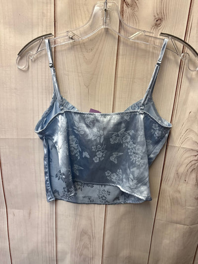 LA Hearts Women's Size XS Blue Floral Sleeveless Top