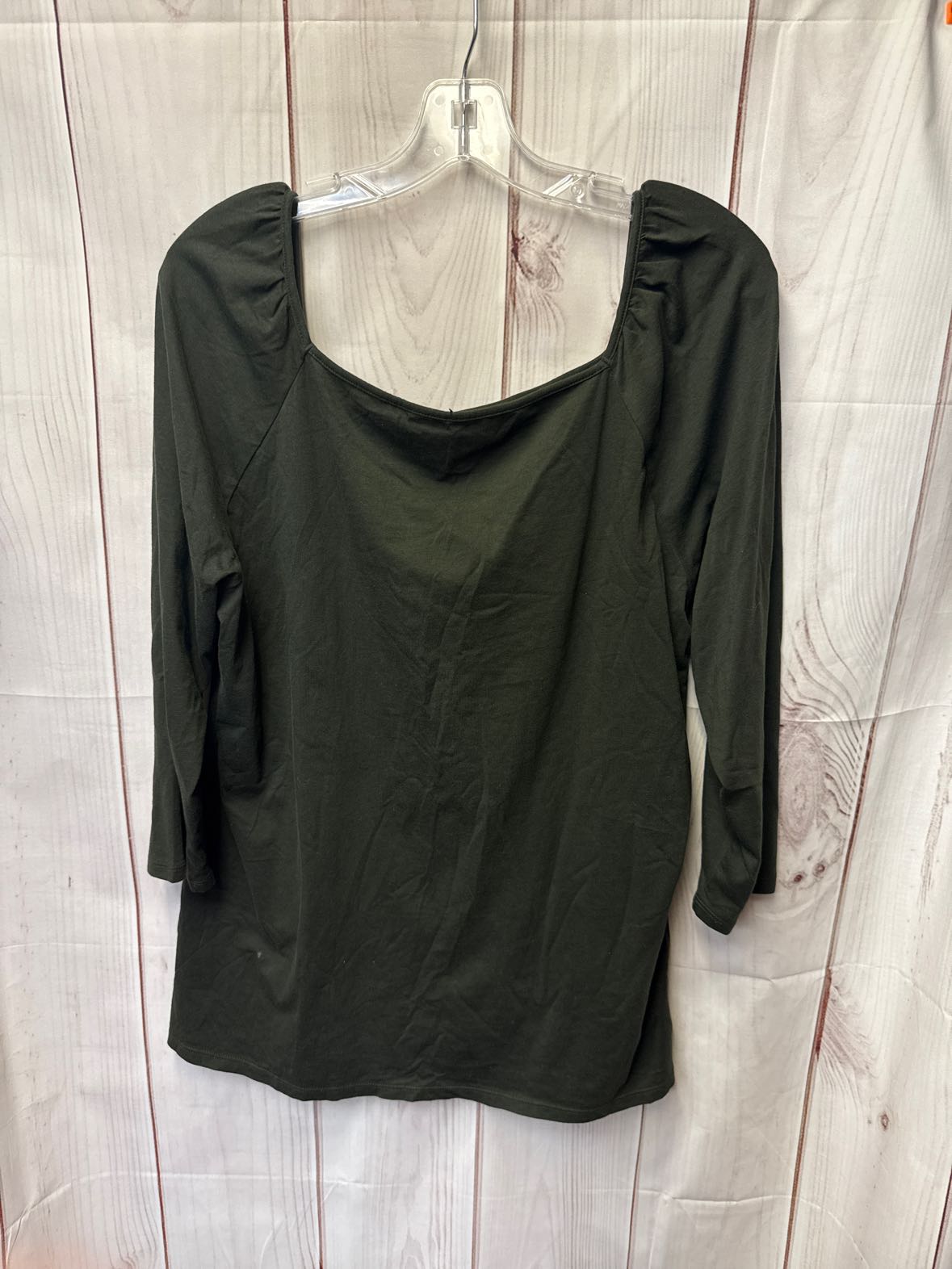 NWT Loft Women's Size 14 Olive Green 3/4 Sleeve Top