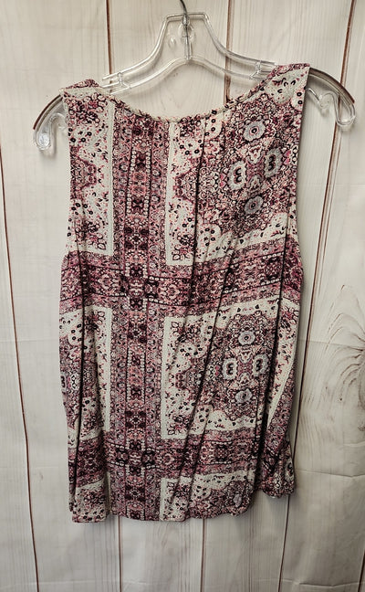 Sonoma Women's Size XL Pink Floral Sleeveless Top