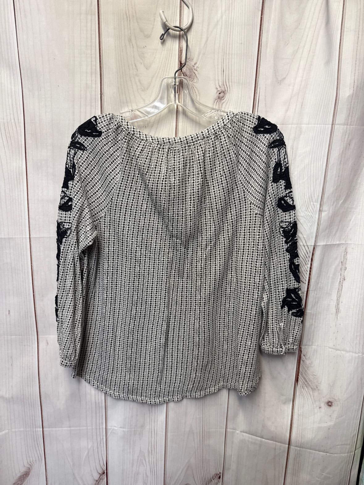Lucky Brand Women's Size S White & Black 3/4 Sleeve Top