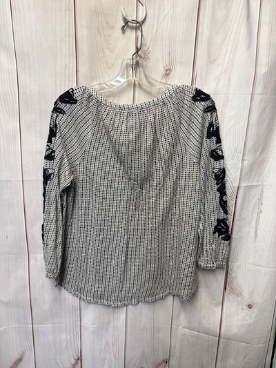Lucky Brand Women's Size S White & Black 3/4 Sleeve Top