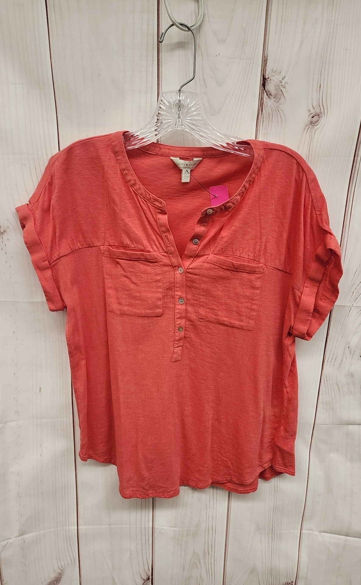 Lucky Brand Women's Size S Red Short Sleeve Top