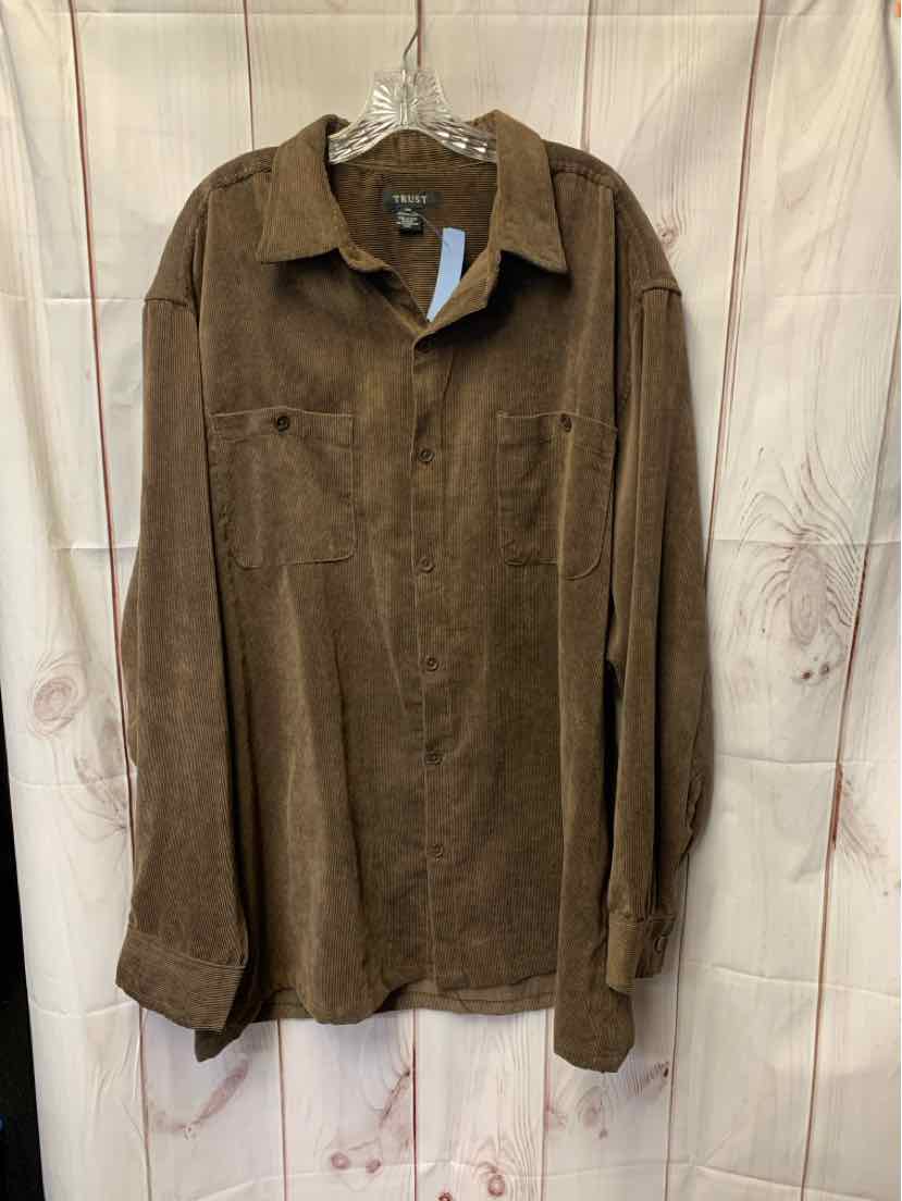 Trust Men's Size XXL Brown Corduroy Shirt