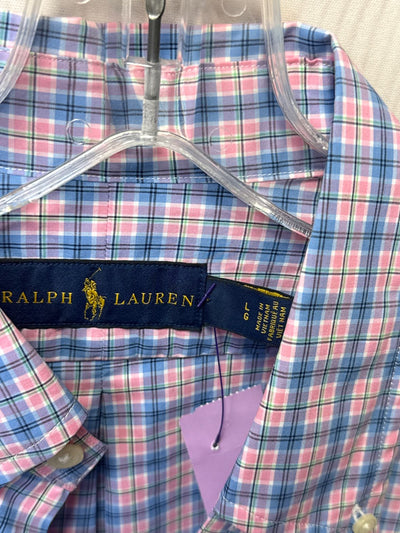 NWT Ralph Lauren Men's Size L Blue &  Pink Shirt