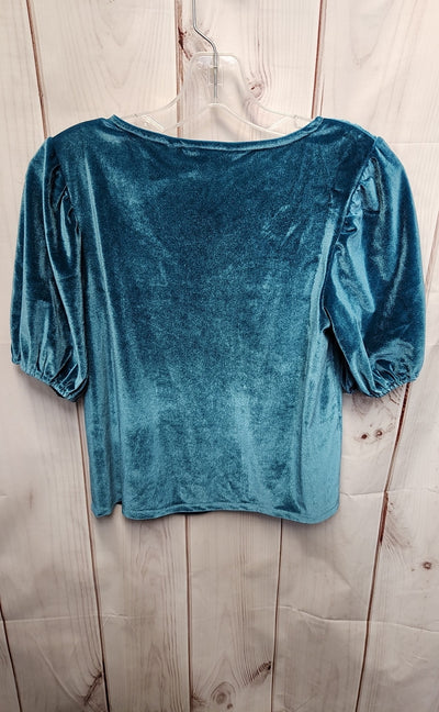 Candace Cameron Bure Women's Size XXXS Teal Short Sleeve Top Velour