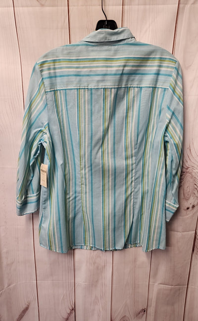 NWT Coldwater Creek Women's Size L Blue 3/4 Sleeve Top