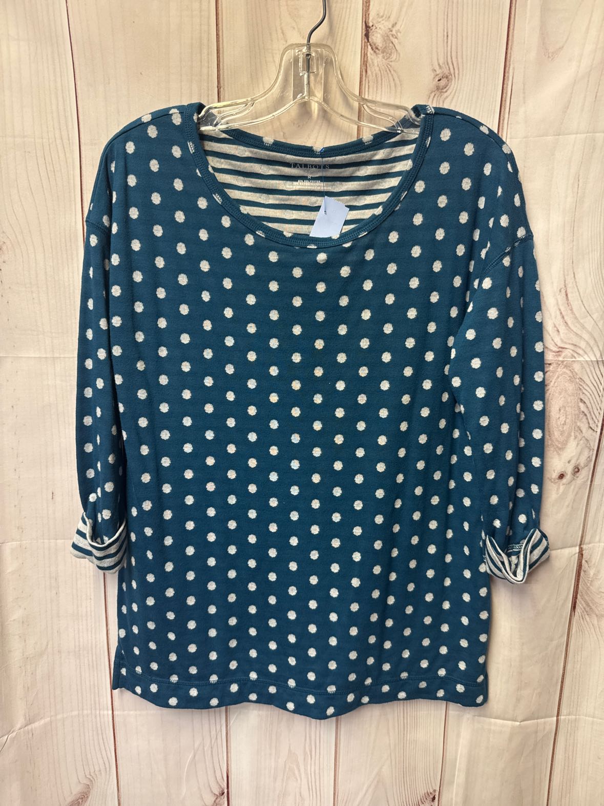 Talbots Women's Size M Blue 3/4 Sleeve Top