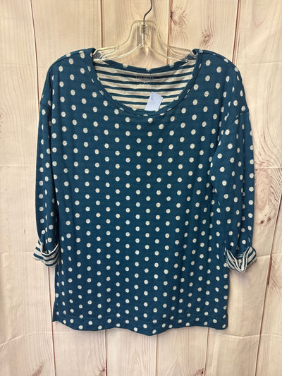 Talbots Women's Size M Blue 3/4 Sleeve Top